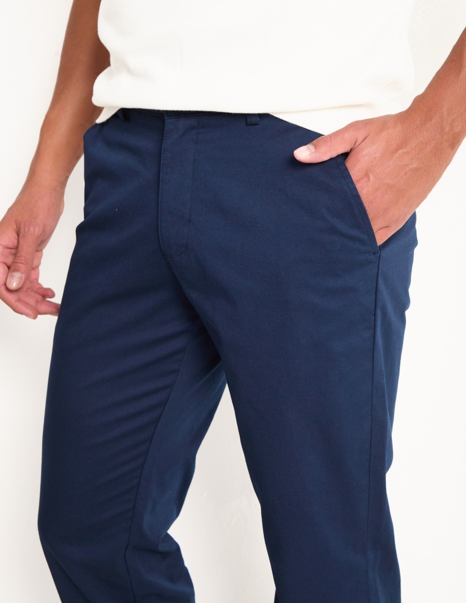 Pantalón business casual chino regular de algodón para hombre 4