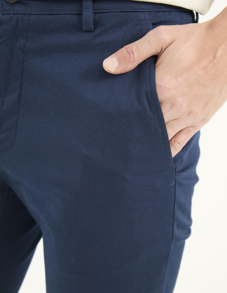 Pantalón chino slim de algodón para hombre 7