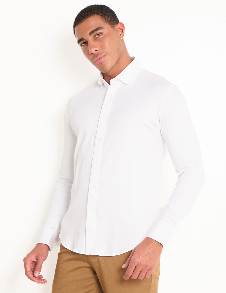 Camisa casual de algodón manga larga para hombre 1