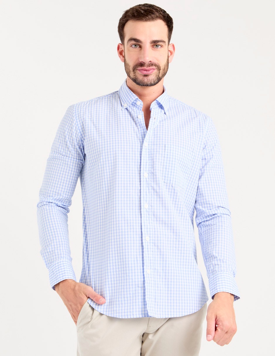 Camisa casual Scappino de algodón manga larga para hombre