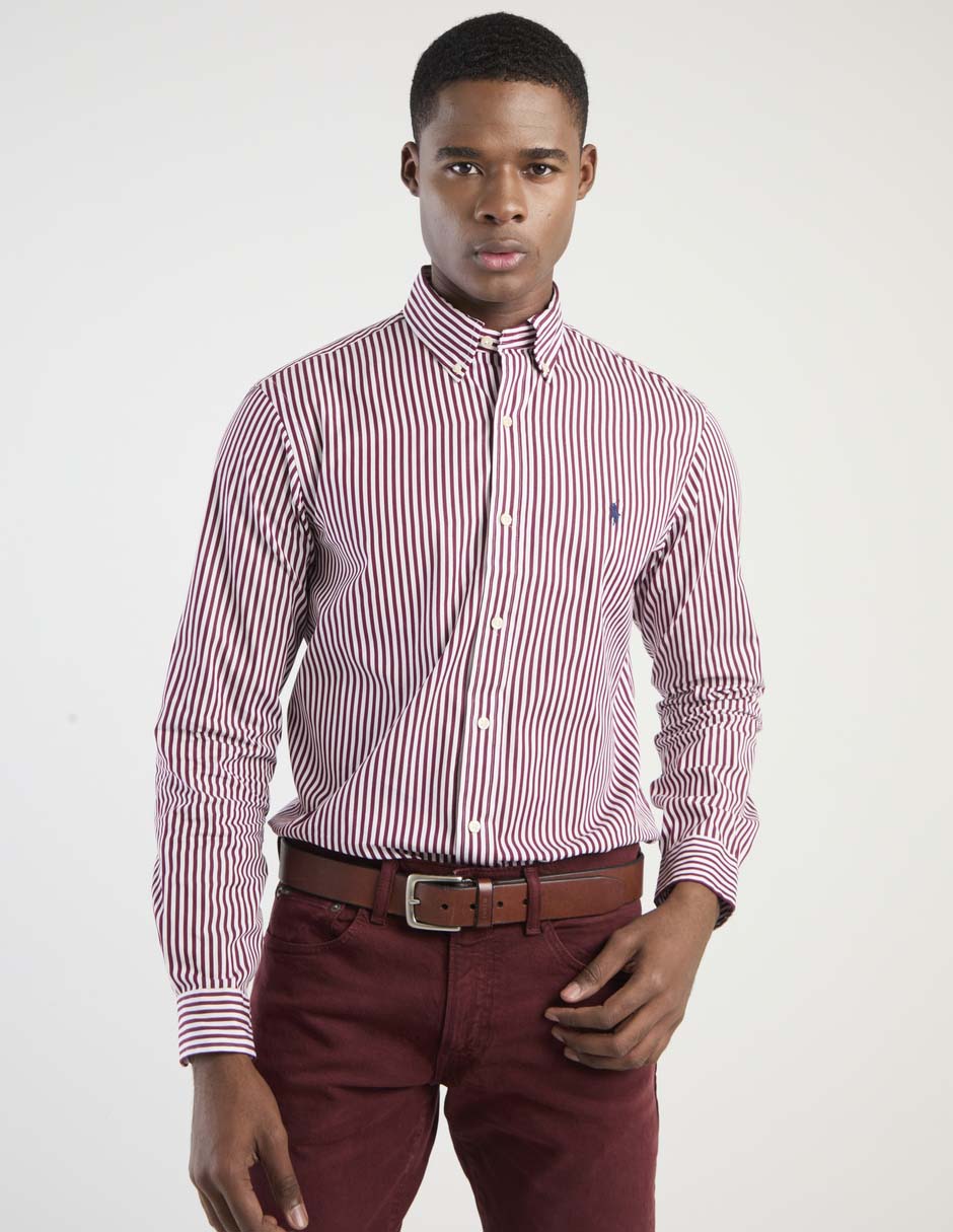 Camisa casual de algodón manga larga para hombre
