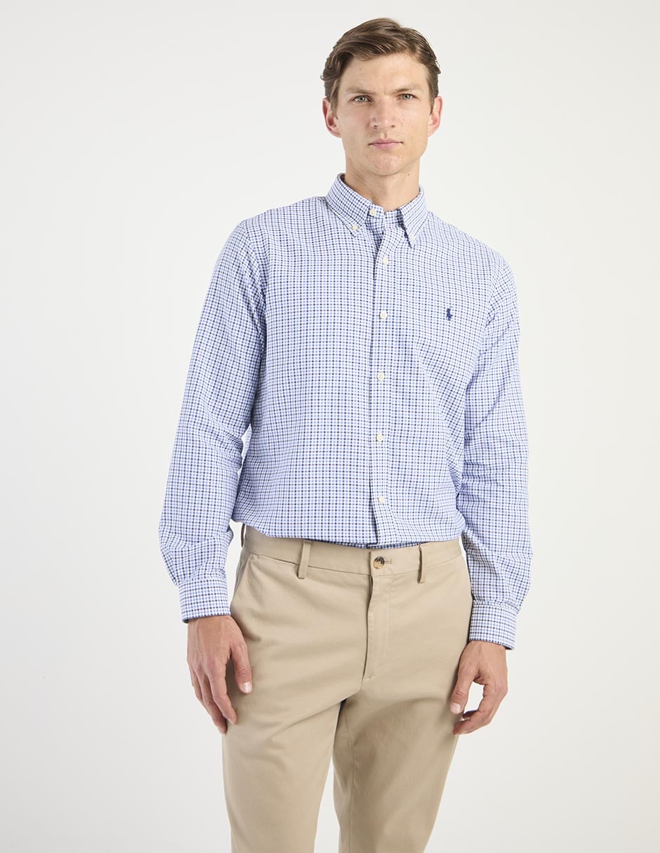 Camisa casual de algodón manga larga para hombre
