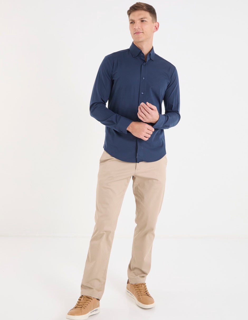 Camisa casual Scappino de algodón manga larga para hombre