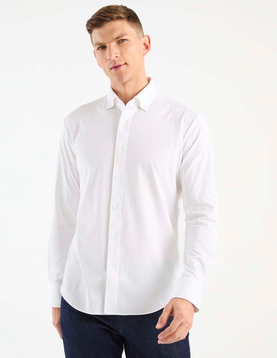 Camisa casual de algodón manga larga para hombre