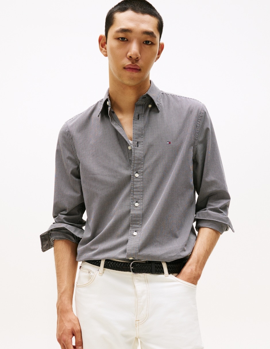 Camisa casual de algodón manga larga para hombre