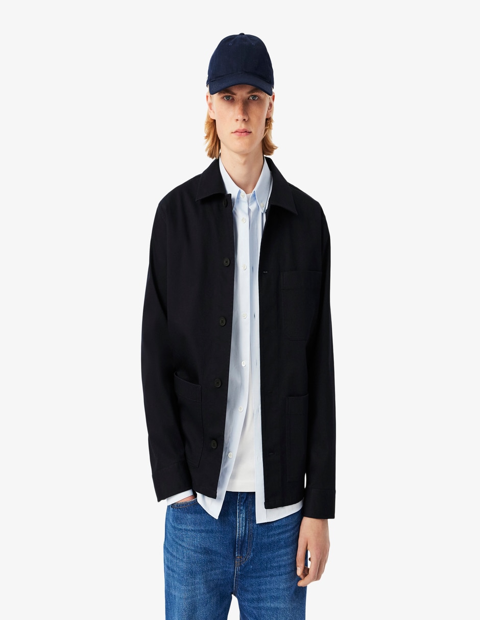 Sobrecamisa casual de algodón manga larga para hombre