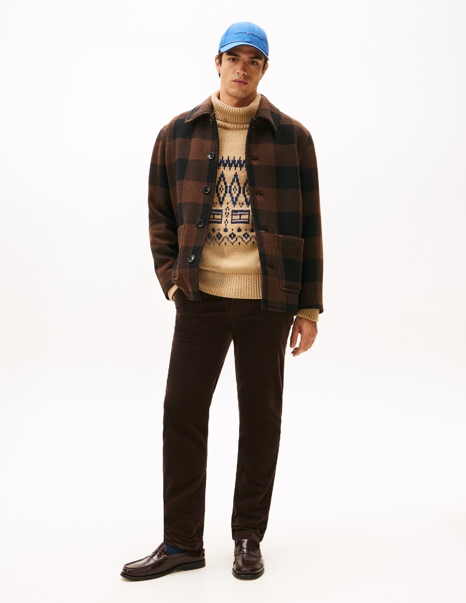 Pantalón regular de algodón para hombre