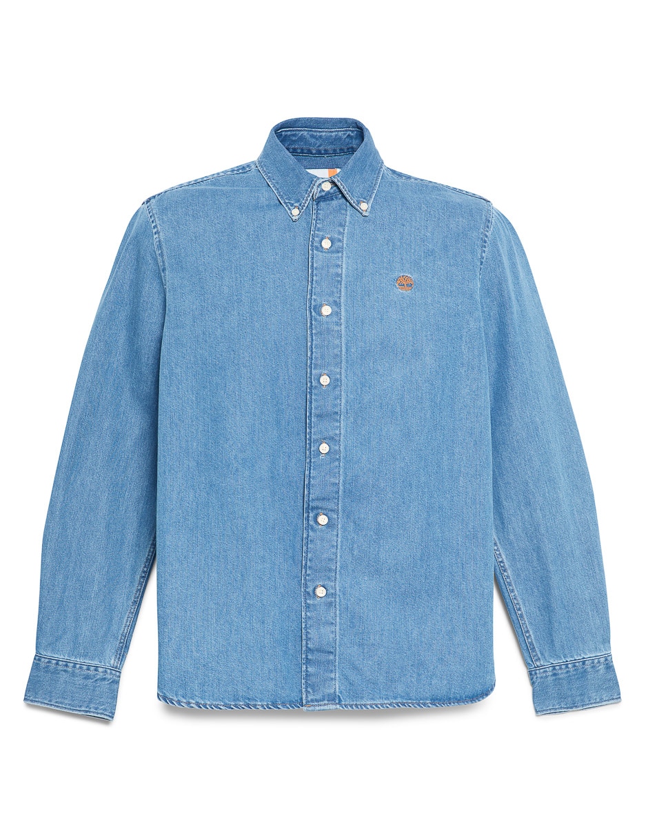 Camisa casual de mezclilla manga larga para hombre 2