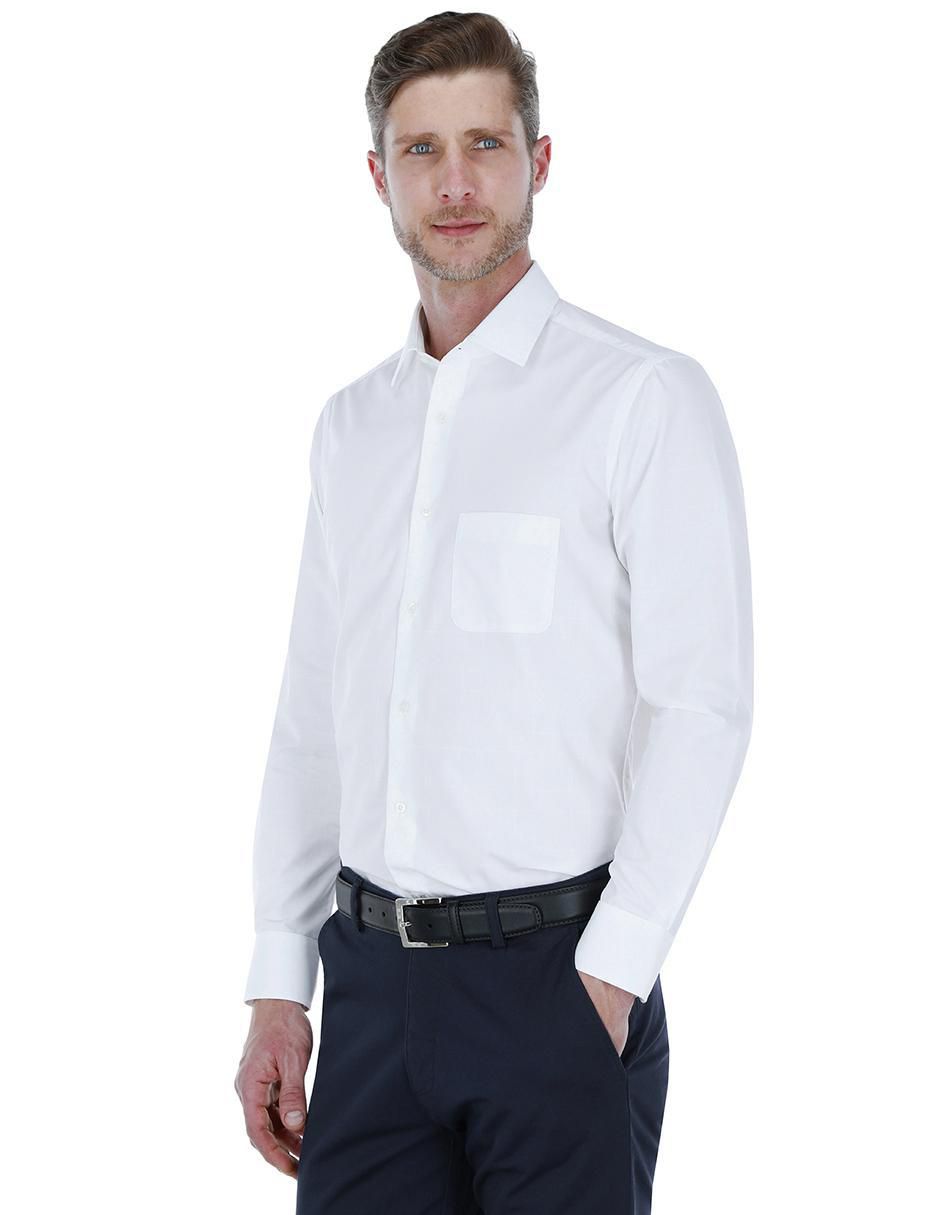 Camisa de vestir de algodón manga larga para hombre