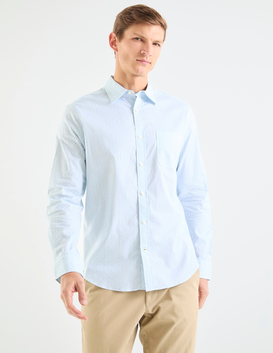 Camisa casual manga larga para hombre