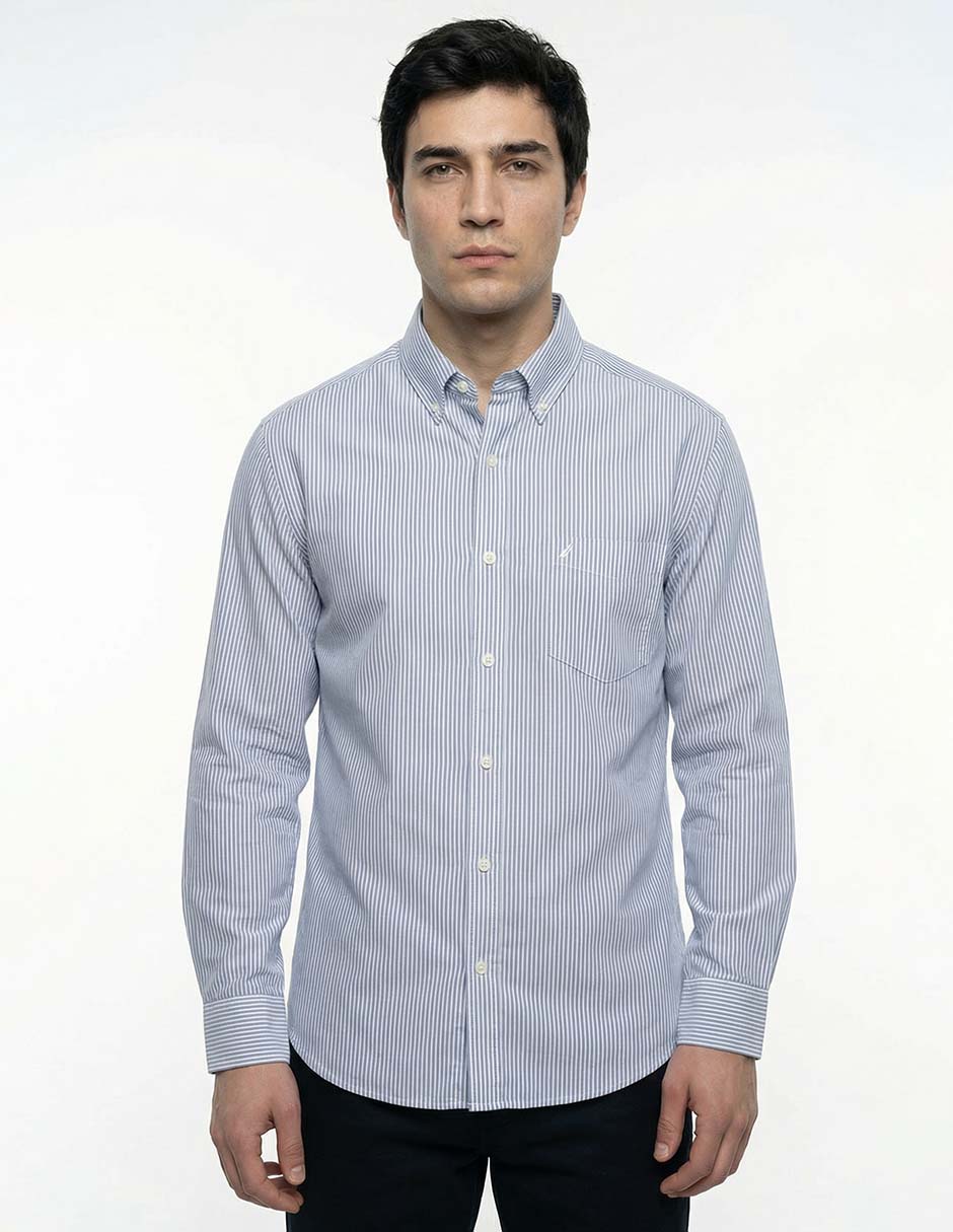 Camisa casual de algodón manga larga para hombre Camisa casual de algodón manga larga para hombre