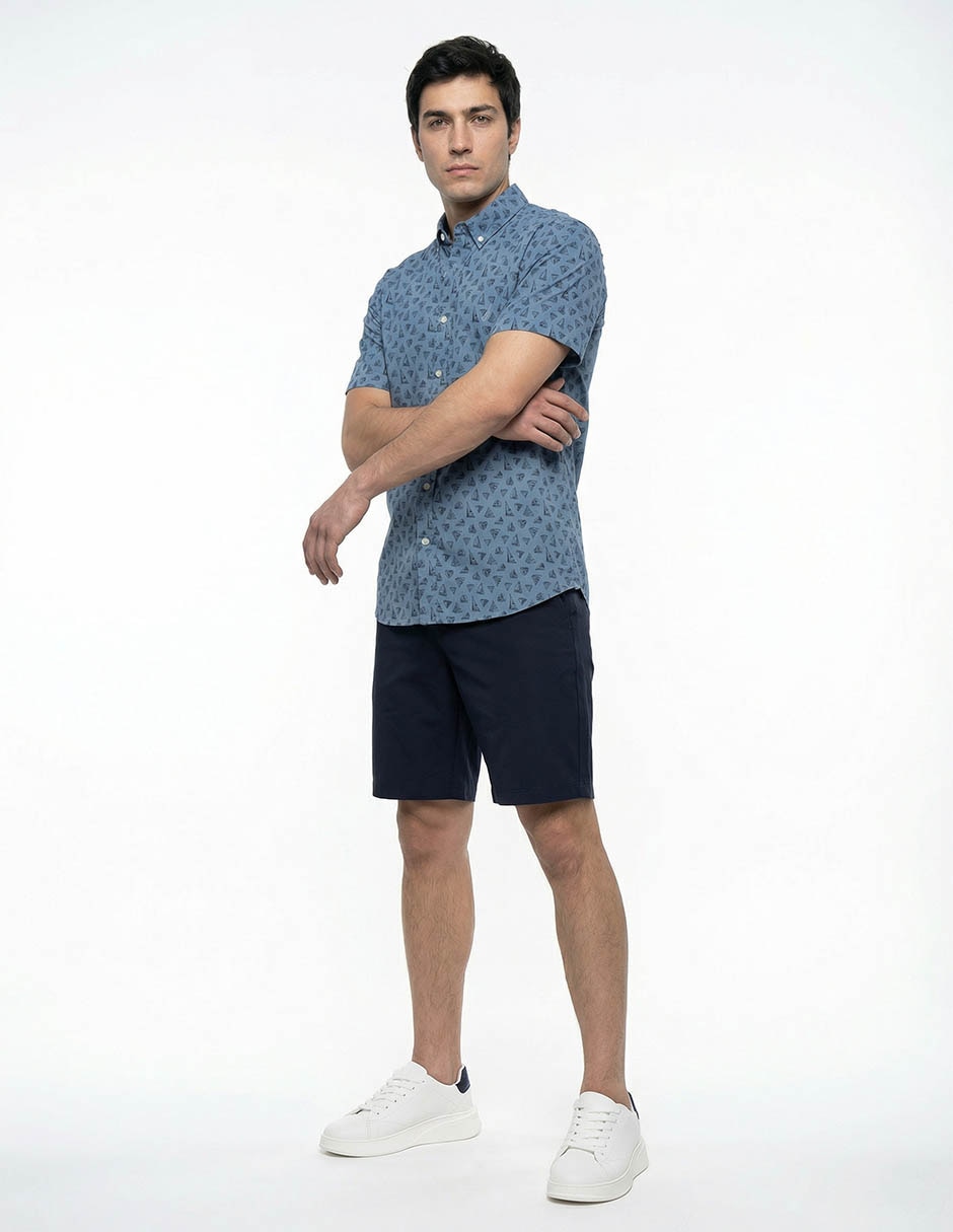 Camisa casual de algodón manga corta para hombre 3