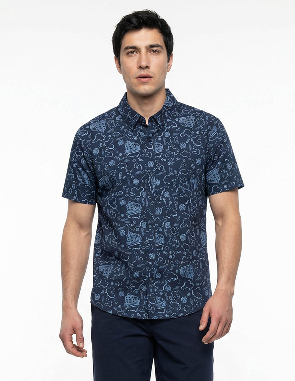 Camisa casual de algodón manga corta para hombre Camisa casual de algodón manga corta para hombre