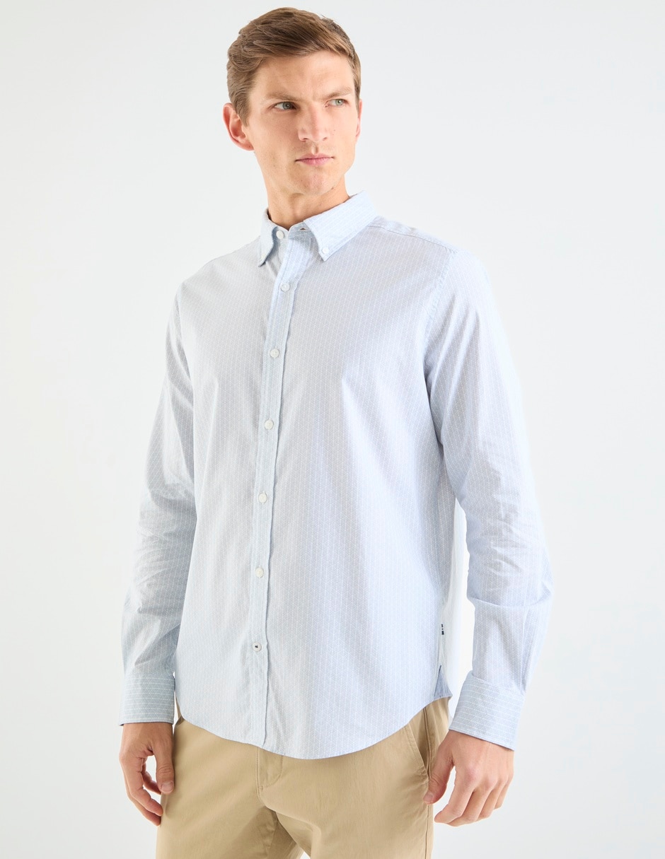 Camisa casual de algodón manga larga para hombre