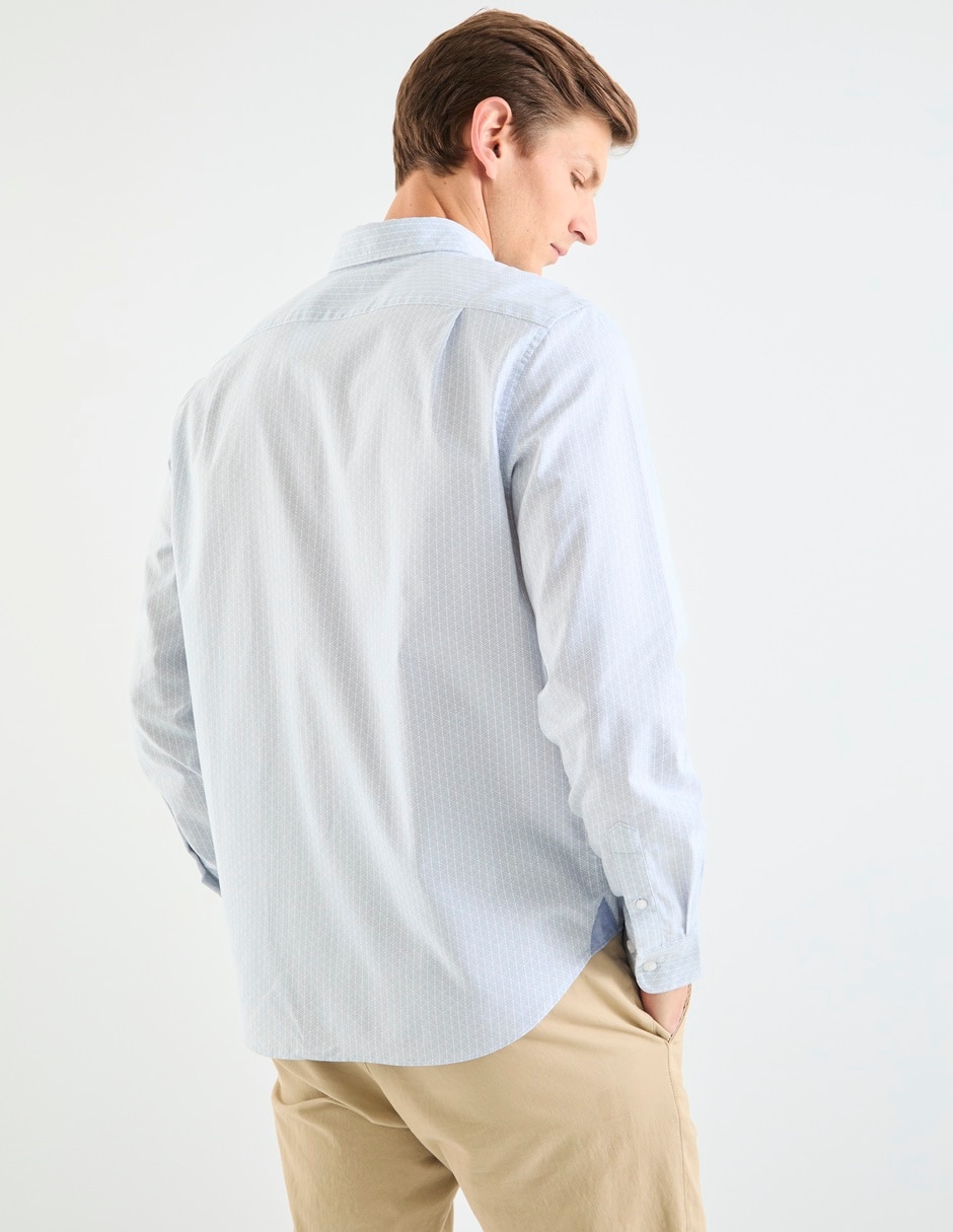 Camisa casual de algodón manga larga para hombre 6