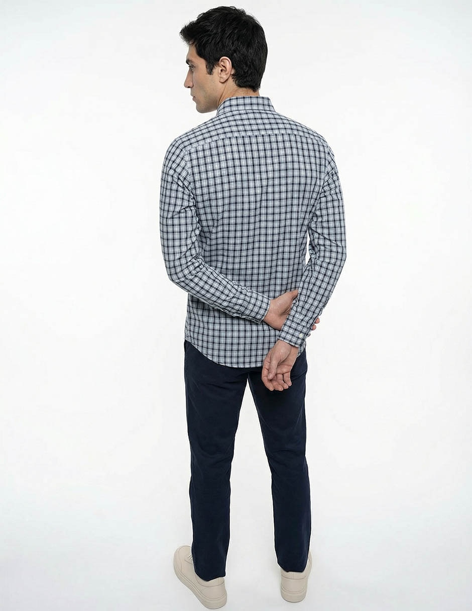 Camisa casual de algodón manga larga para hombre 2