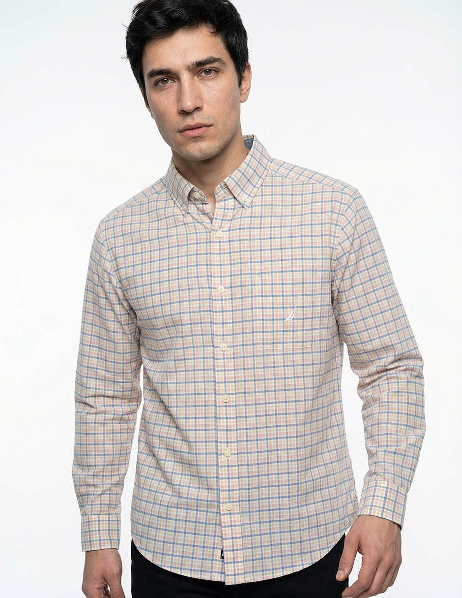 Camisa casual de algodón manga larga para hombre Camisa casual de algodón manga larga para hombre