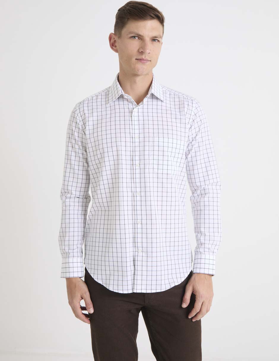 'camisa/sobrecamisa' formal 'de' (si aplica) algodón 'manga' larga 'para hombre'