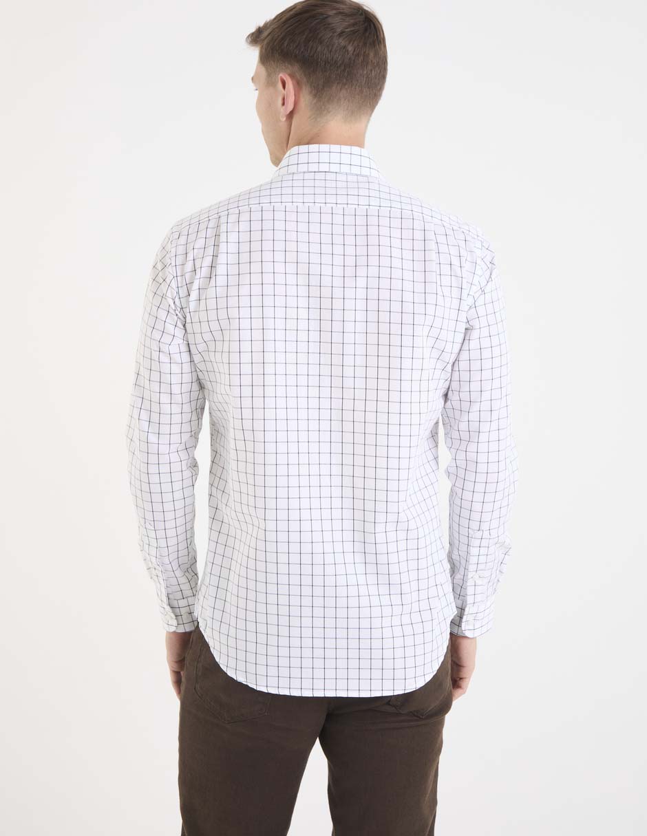 "camisa/sobrecamisa" formal "de" (si aplica) algodón "manga" larga "para hombre" 2