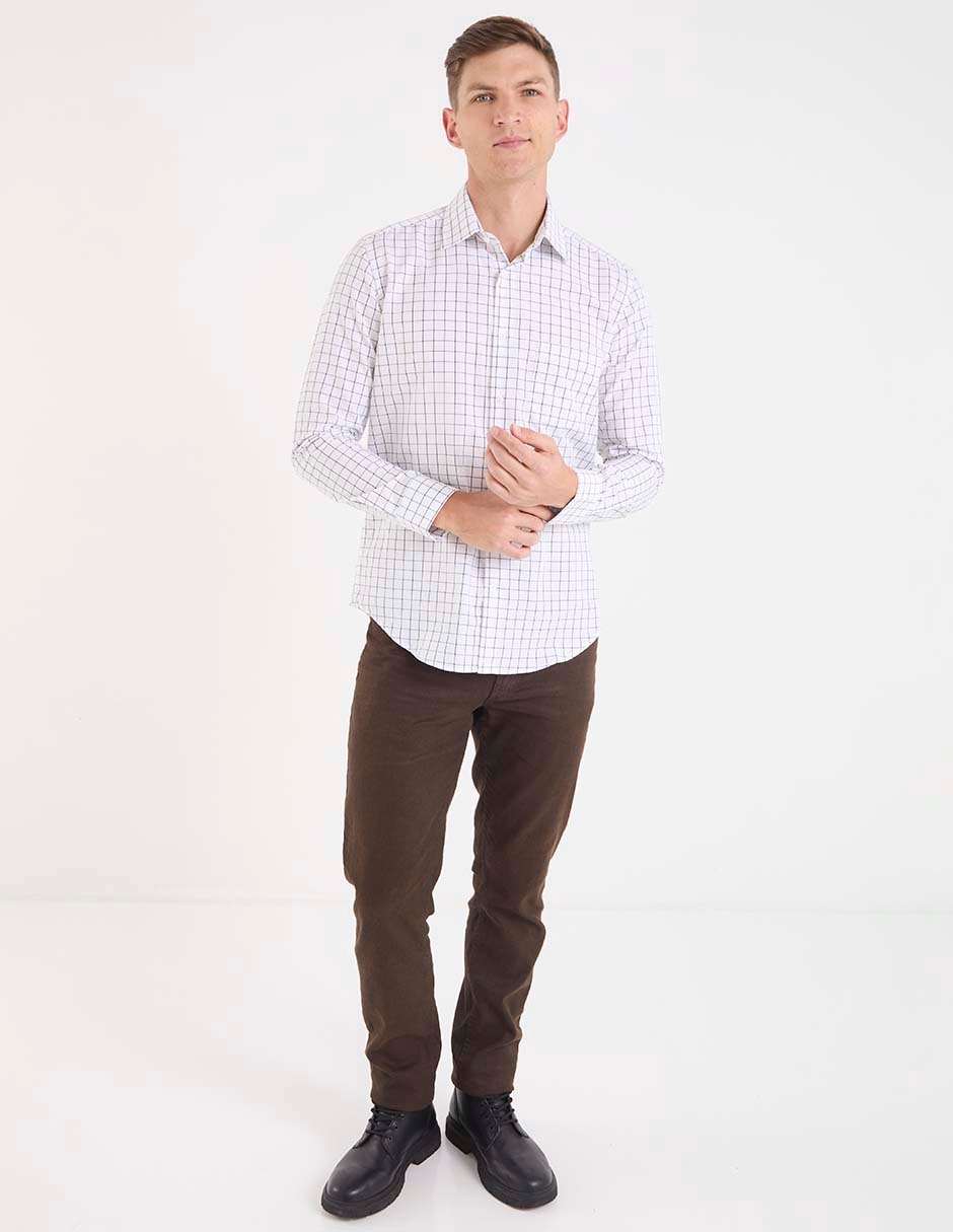 "camisa/sobrecamisa" formal "de" (si aplica) algodón "manga" larga "para hombre" 3