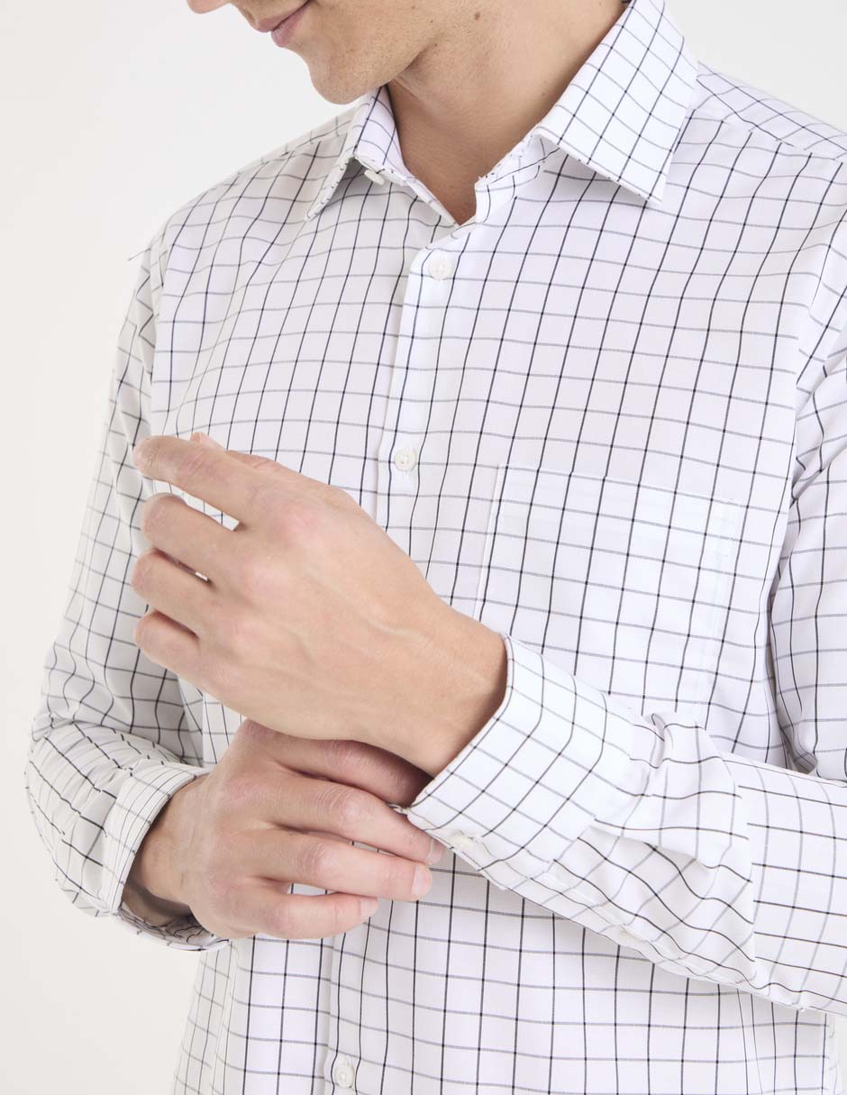 "camisa/sobrecamisa" formal "de" (si aplica) algodón "manga" larga "para hombre" 4