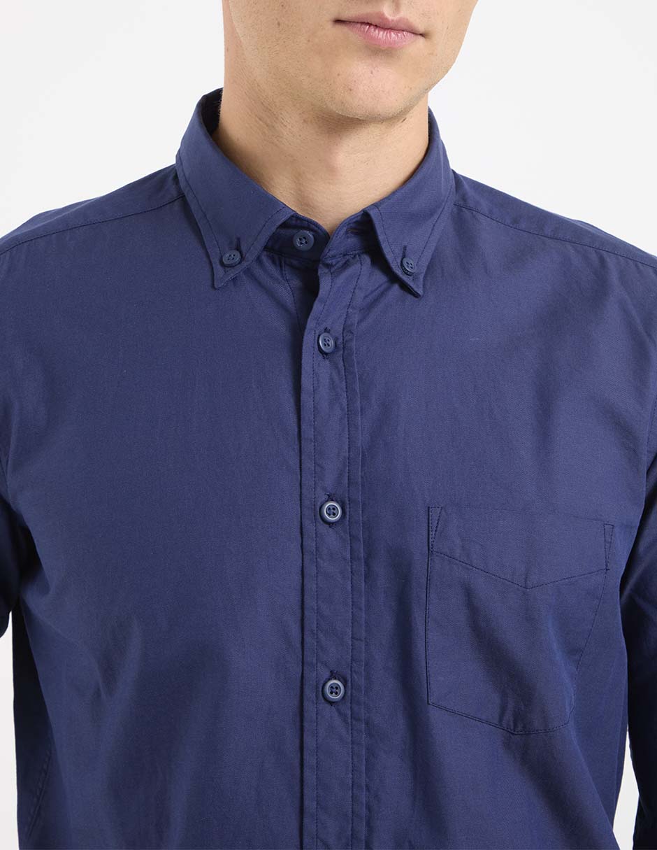 Camisa casual de algodón manga larga para hombre 4