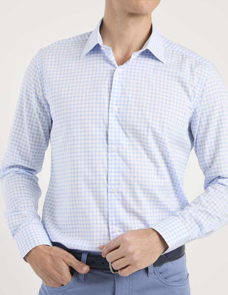 Camisa de vestir de algodón manga larga para hombre 4