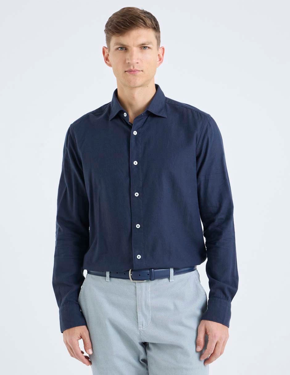 Camisa casual manga larga para hombre