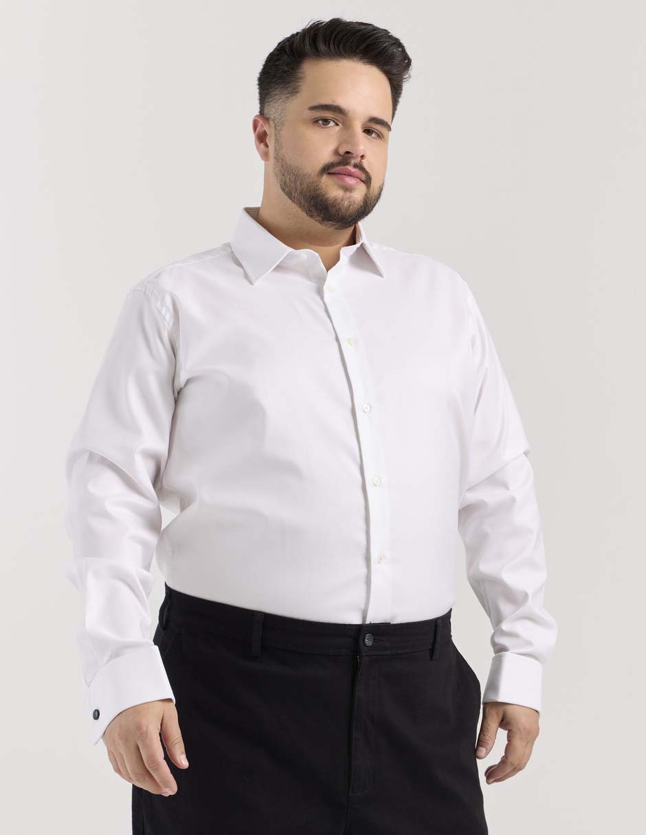Camisa de vestir de algodón manga larga para hombre