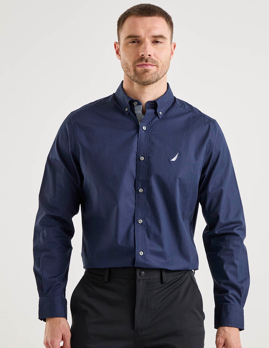 Camisa casual de algodón manga larga para hombre Camisa casual de algodón manga larga para hombre