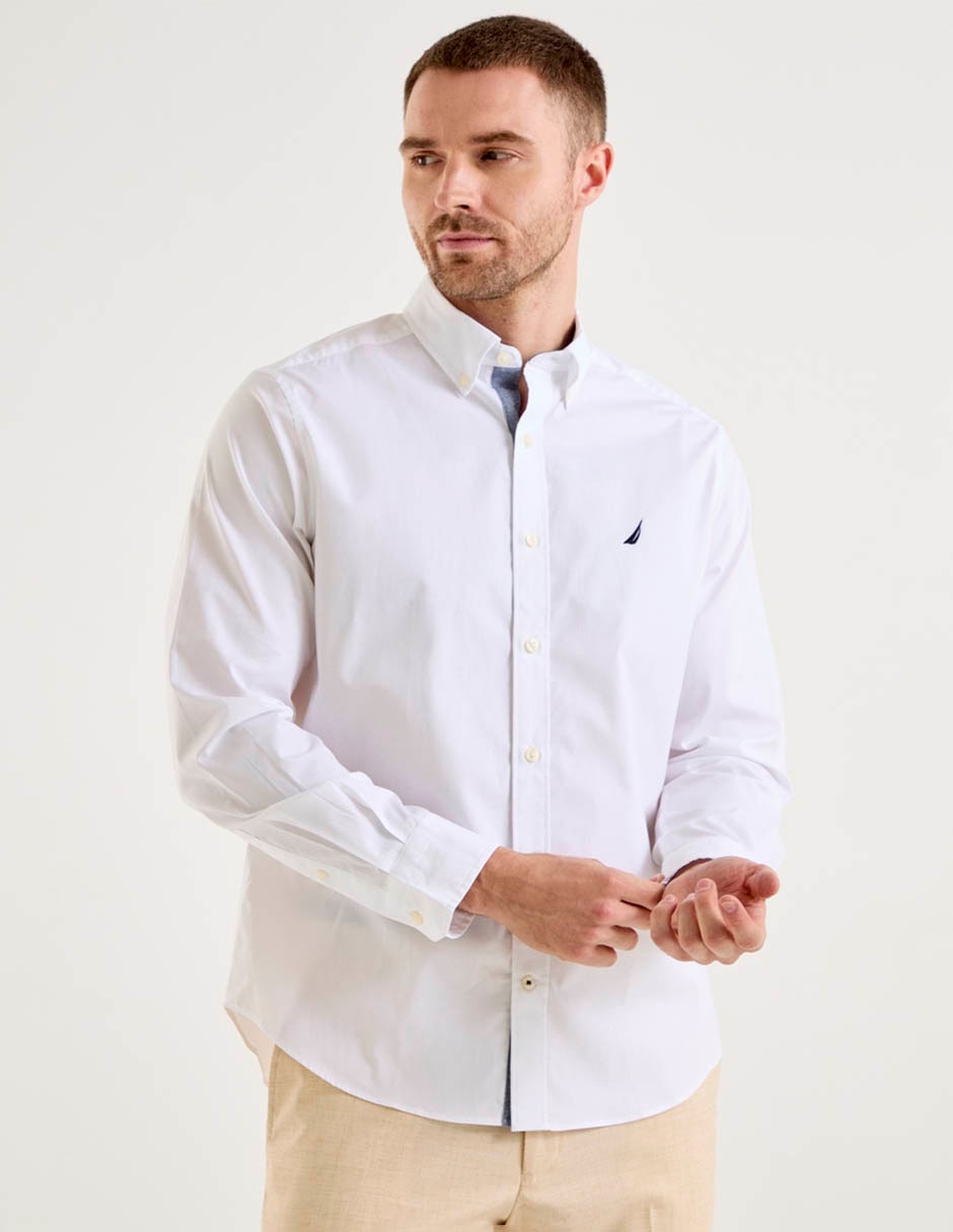 Camisa casual de algodón manga larga para hombre Camisa casual de algodón manga larga para hombre