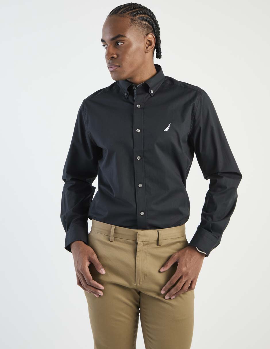 Camisa casual de algodón manga larga para hombre Camisa casual de algodón manga larga para hombre