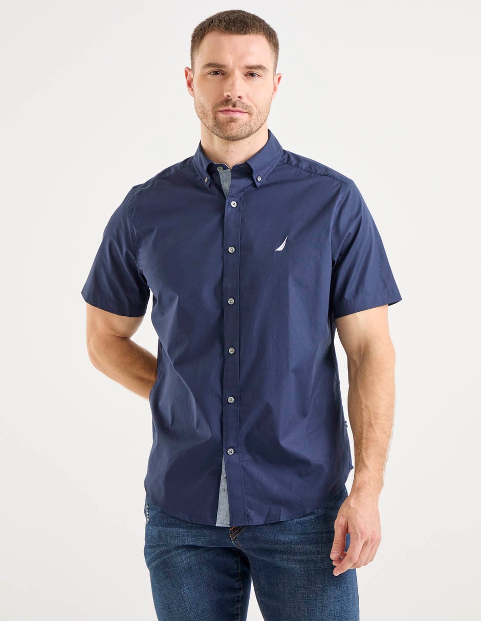 Camisa casual de algodón manga corta para hombre