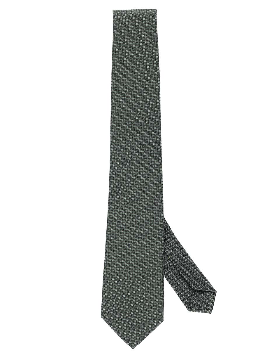 Corbata regular de seda estampado microprint para hombre