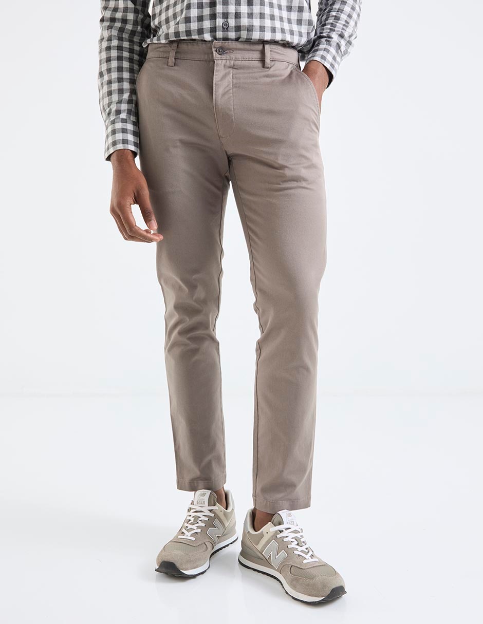 Pantalón chino slim de algodón para hombre