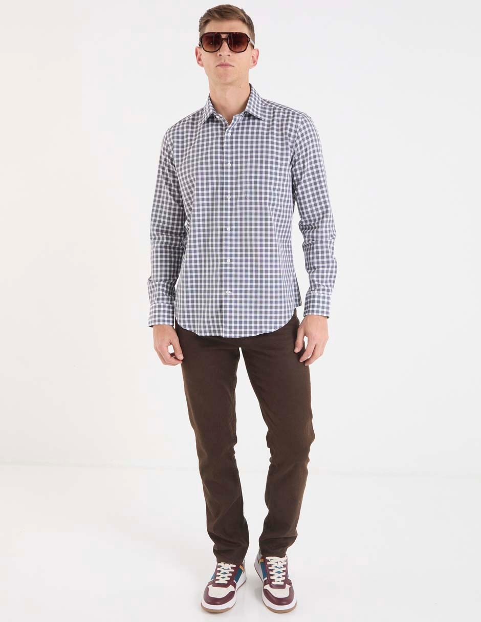 "camisa/sobrecamisa" formal "de" (si aplica) algodón "manga" larga "para hombre" 3