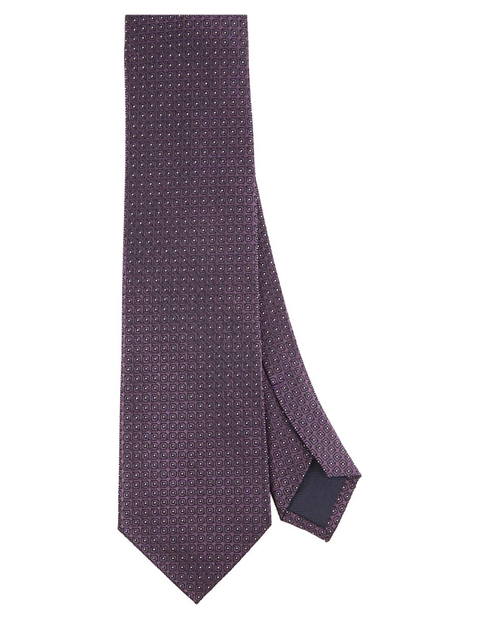 Corbata regular de seda estampado lunares para hombre