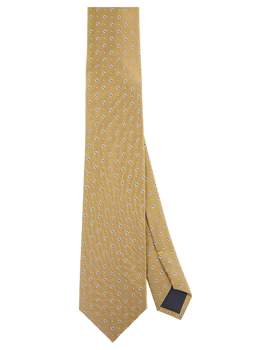Corbata regular de seda estampado floral para hombre