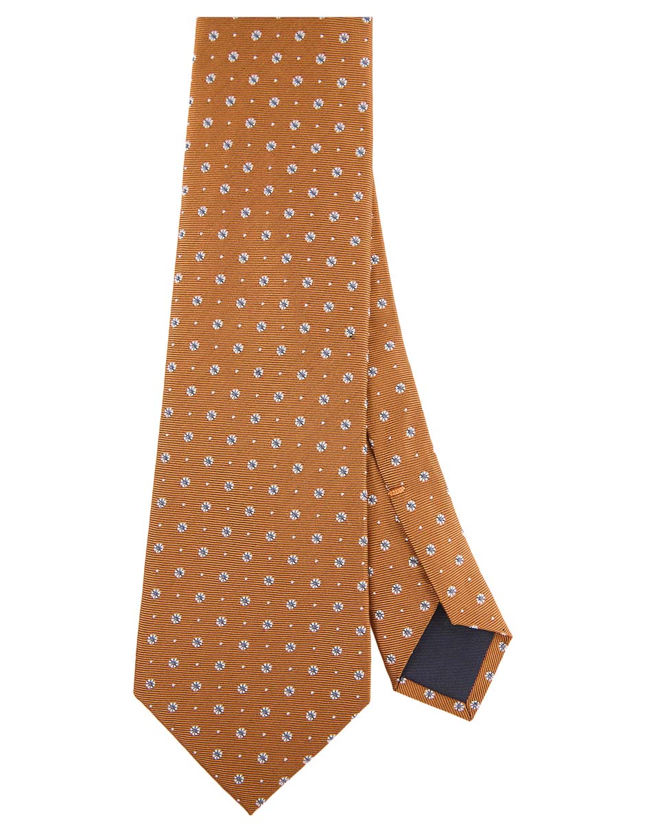 Corbata regular de seda estampado floral para hombre