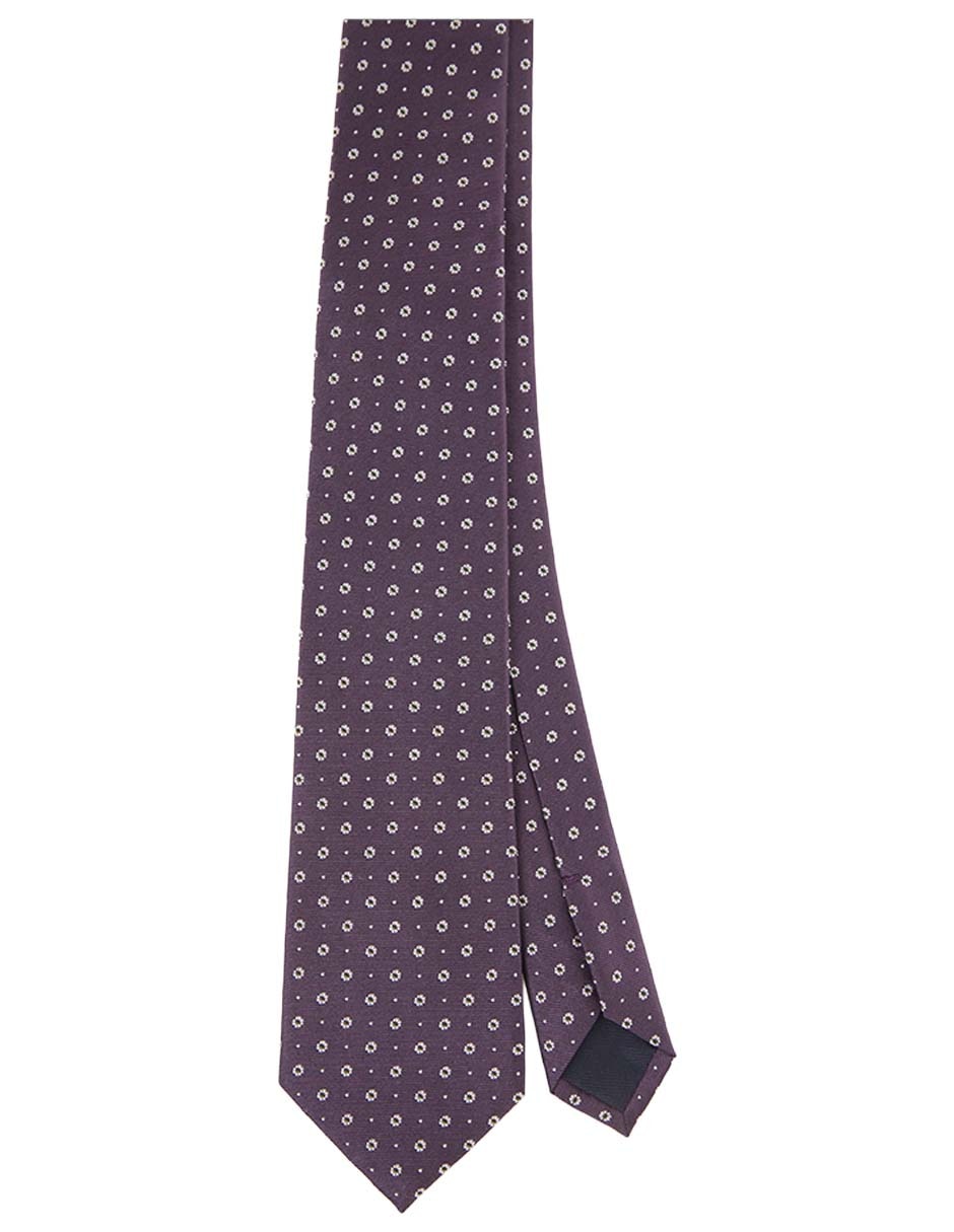 Corbata regular de seda estampado floral para hombre
