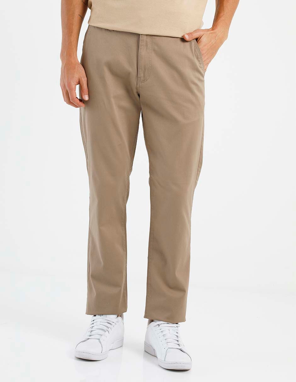 Pantalón chino regular de algodón para hombre