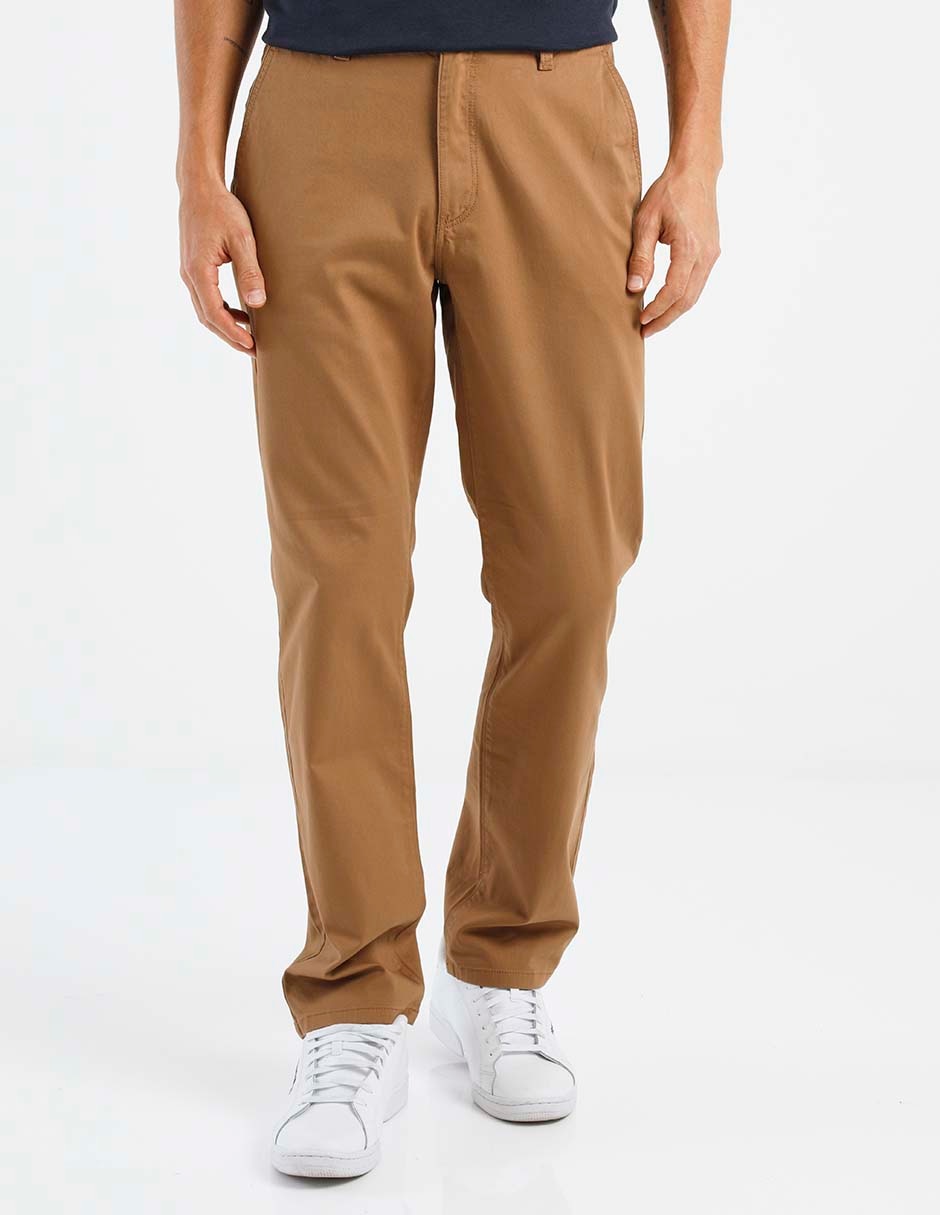 Pantalón chino regular de algodón para hombre