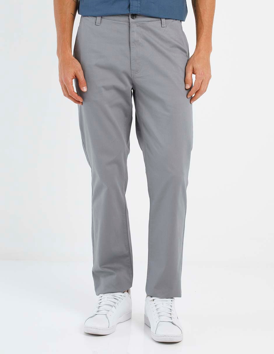 Pantalón chino regular de algodón para hombre
