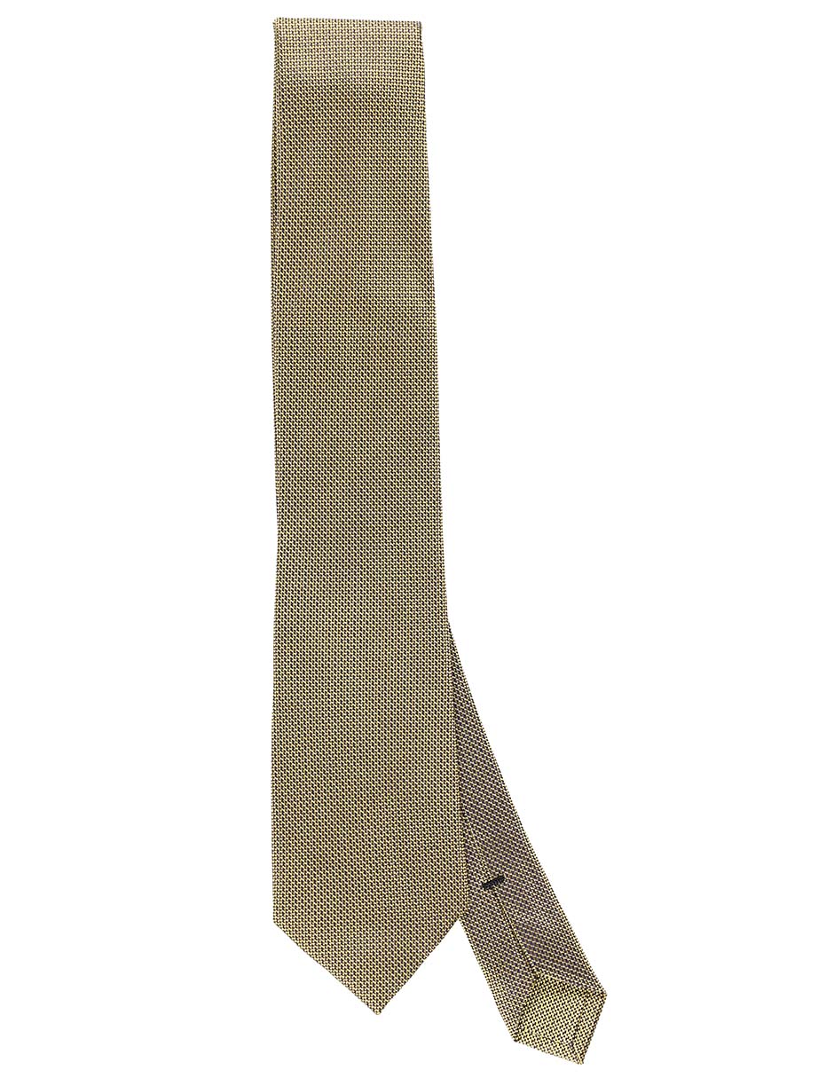 Corbata regular de seda estampado microprint para hombre