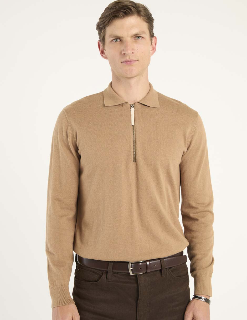 Suéter cuello con cierre para hombre