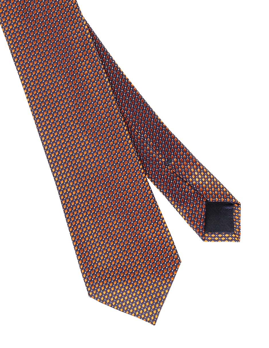 Corbata regular de seda estampado rombos para hombre 3