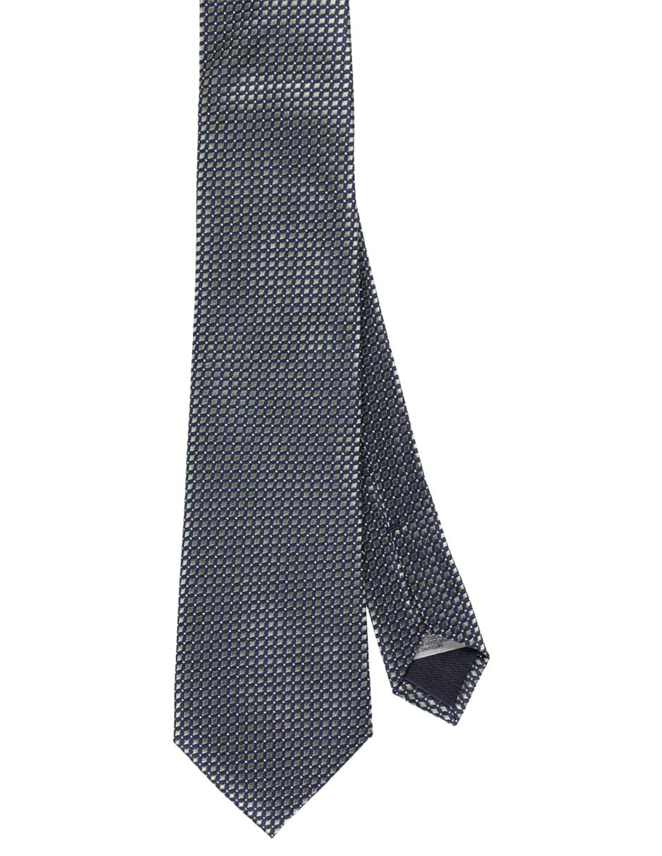 Corbata regular de seda estampado rombos para hombre