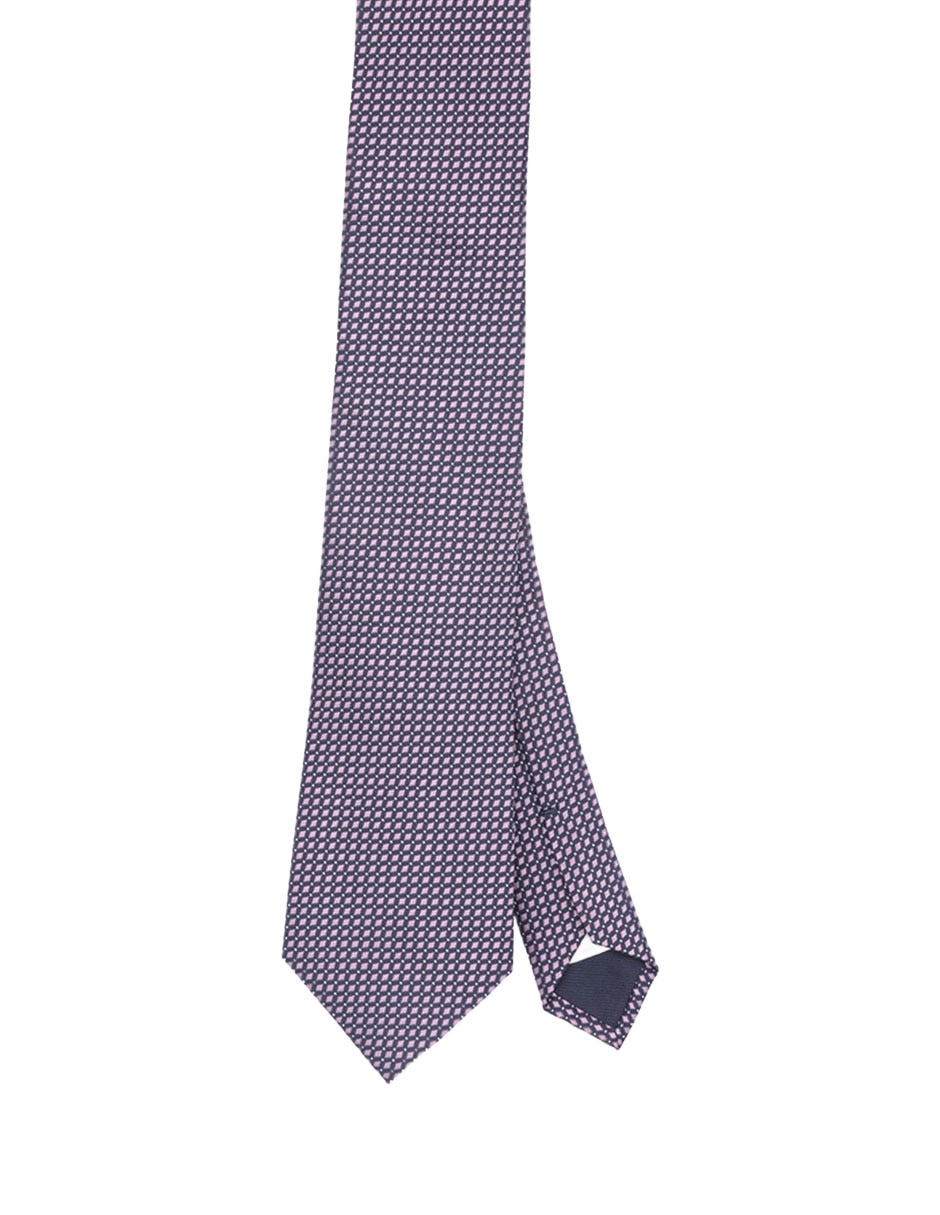 Corbata regular de seda estampado rombos para hombre