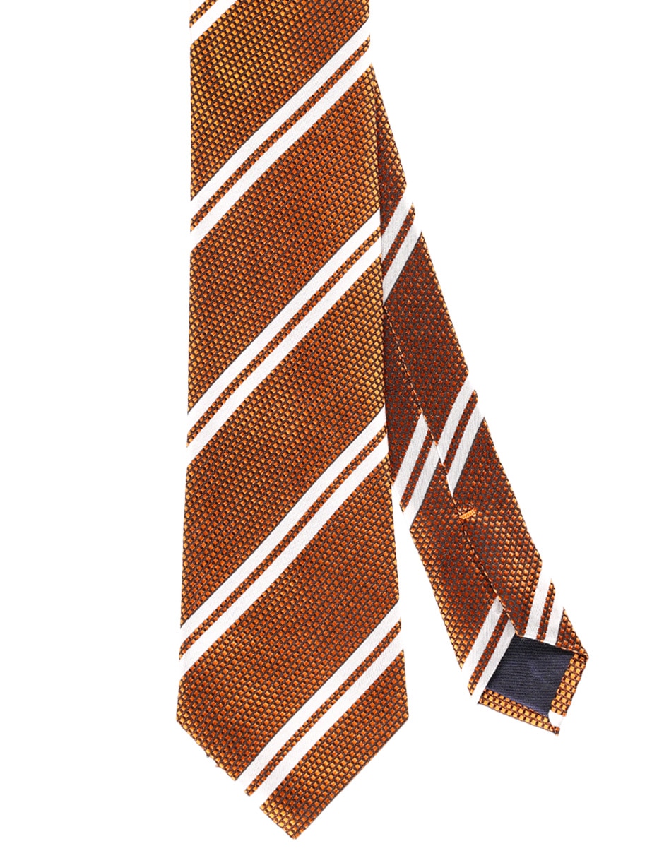 Corbata regular de seda estampado a rayas para hombre