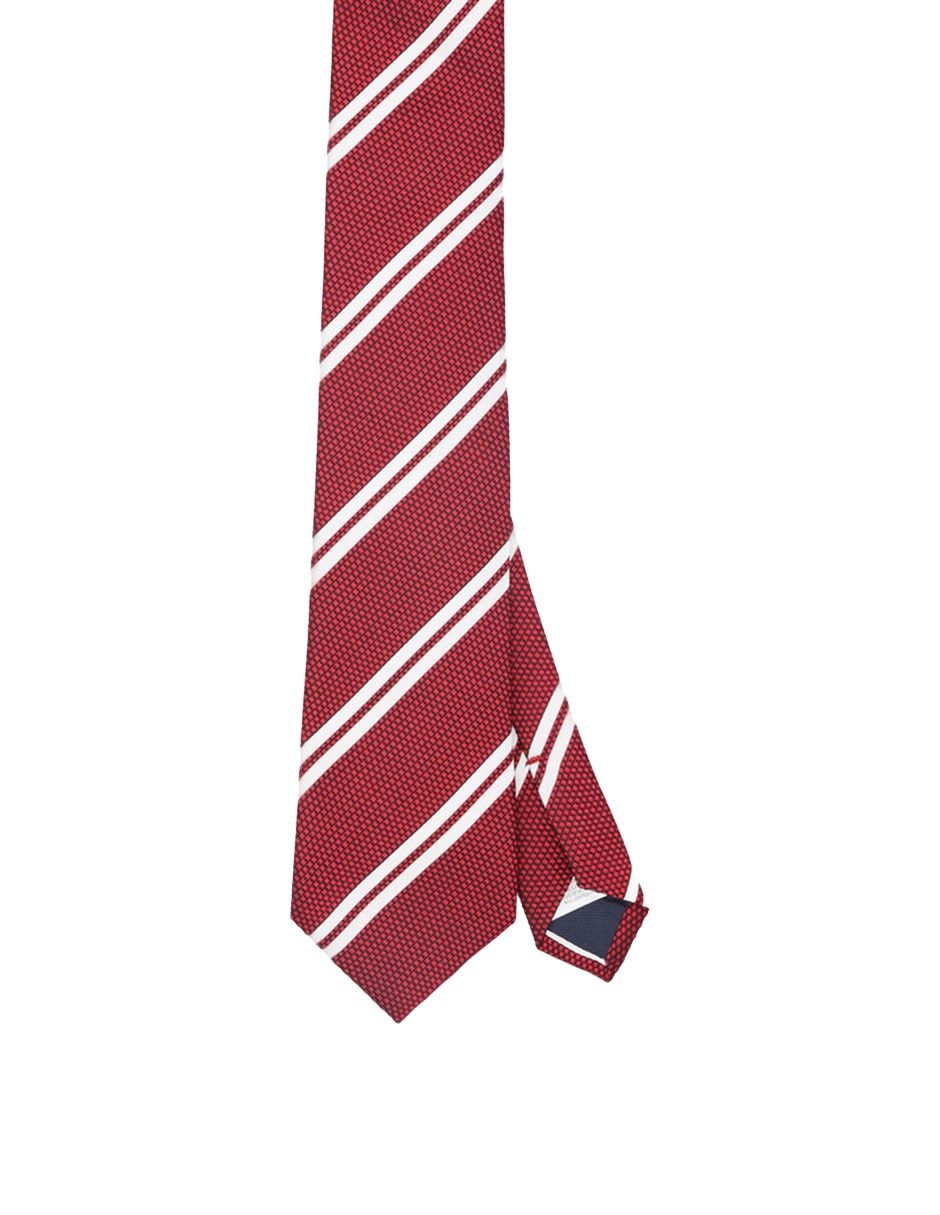Corbata regular de seda estampado a rayas para hombre